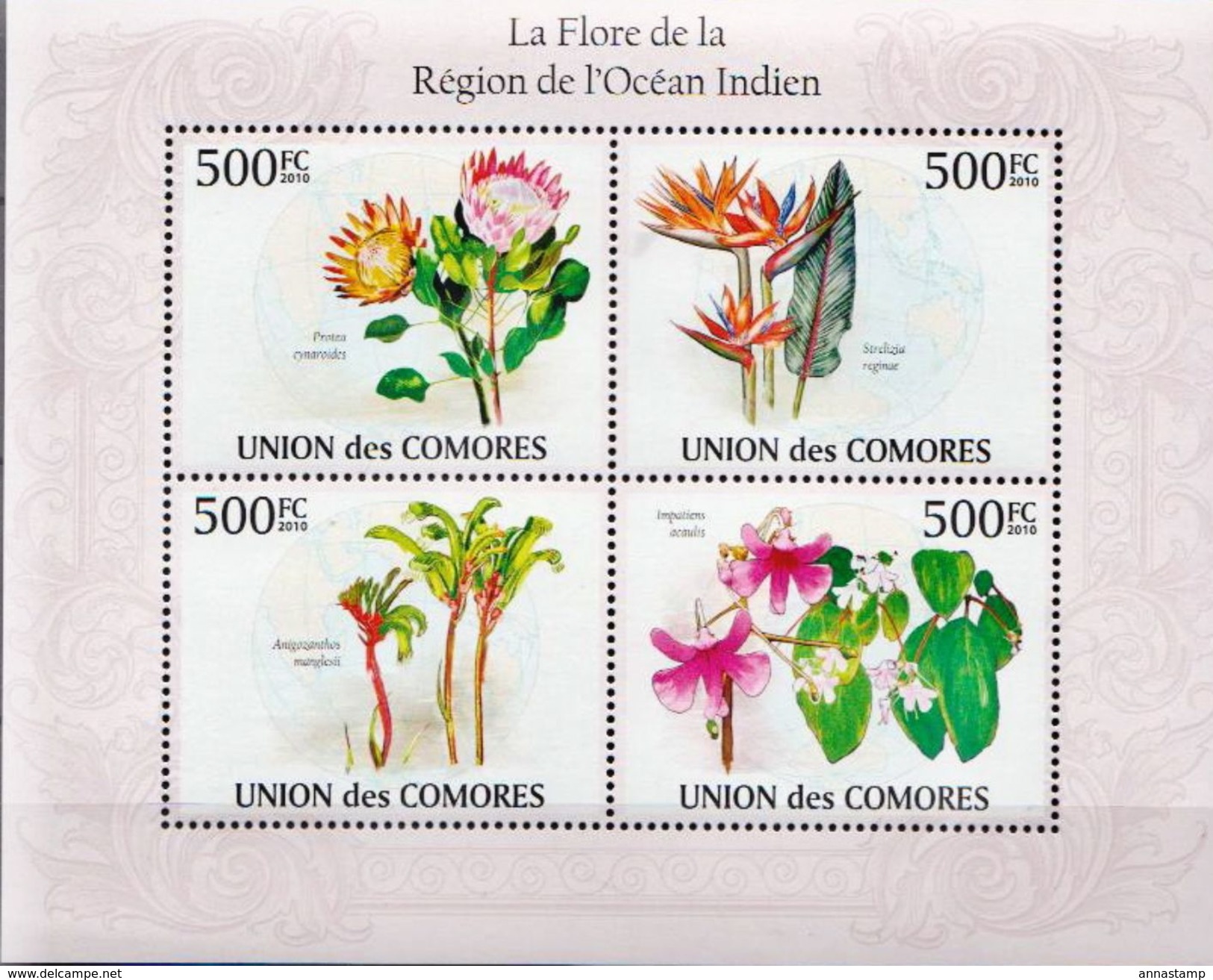 Comores MNH Flowers Sheetlet And SS - Other & Unclassified