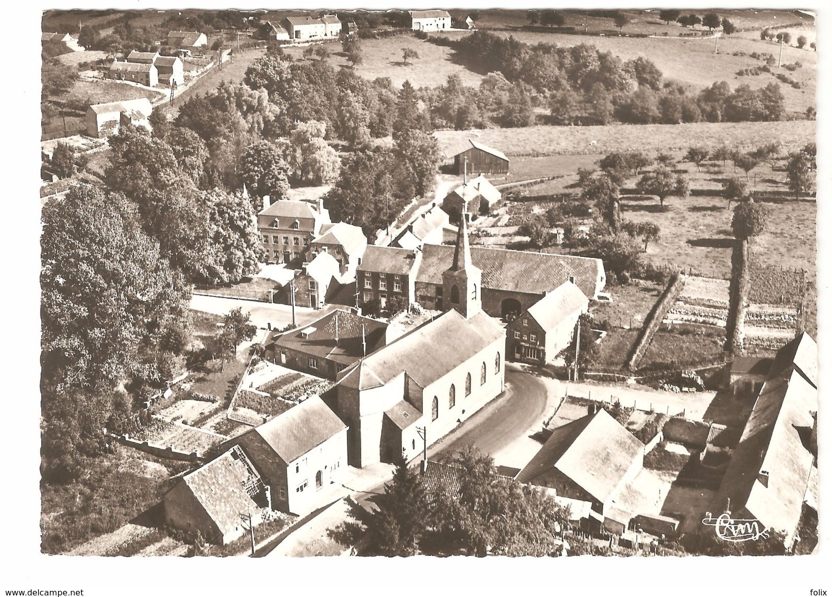 Achet - Le Centre Et L'Eglise - Vue Aérienne - 1970 - Photo Véritable - Hamois