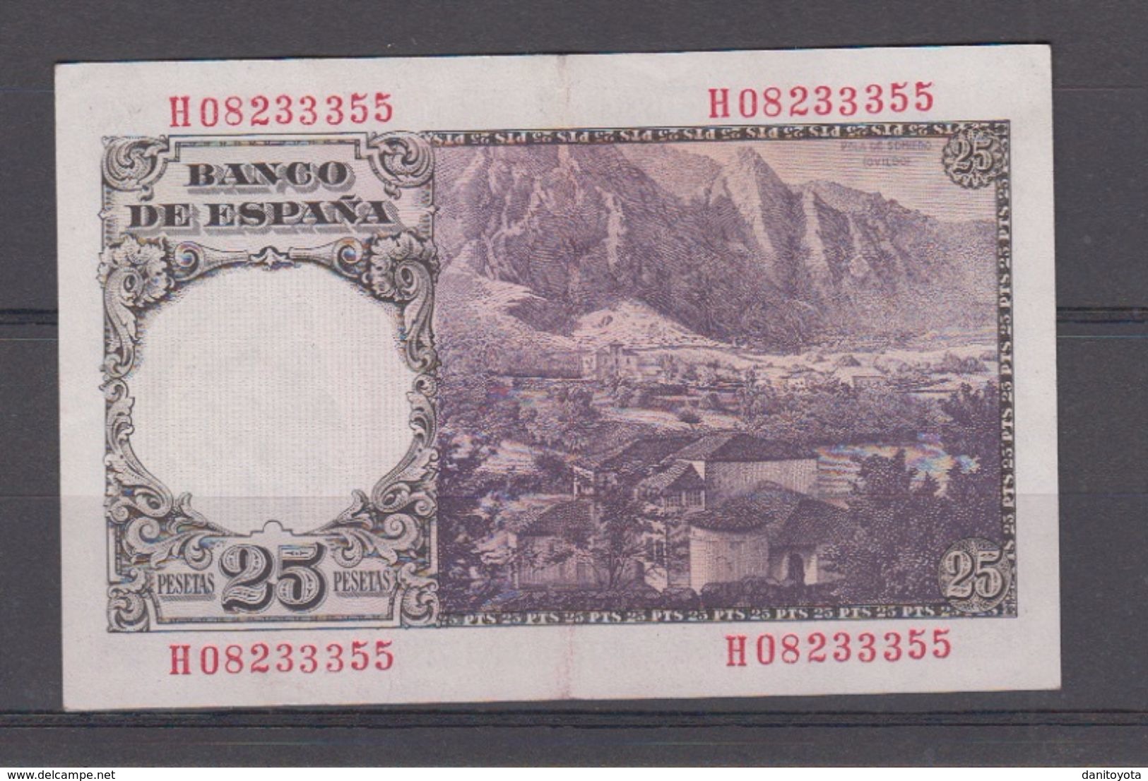 EDIFIL 450a.  25 PTAS 19 FEBRERO DE 1946 SERIE H, CONSERVACIÓN MBC - 25 Pesetas