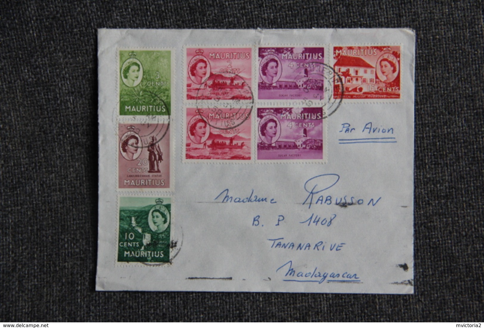 Timbre Sur Lettre Envoyée De L'Ile MAURICE à MADAGASCAR - Mauritius (...-1967)