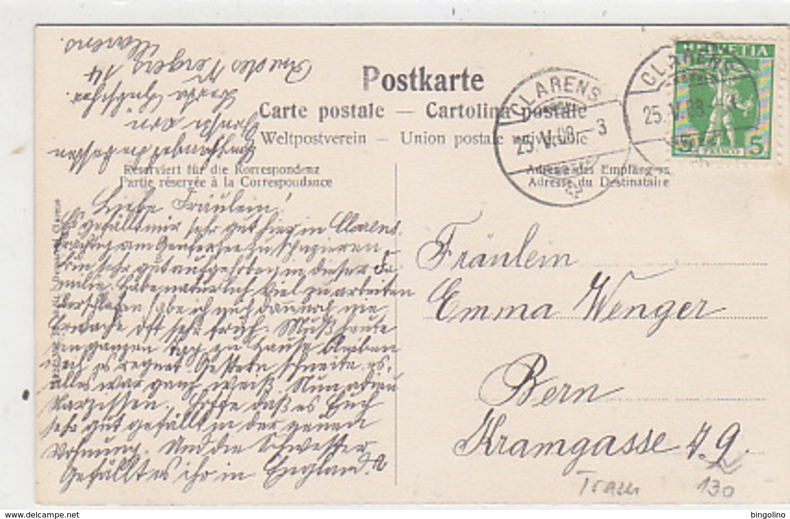 Clarens - Rue Du Lac Avec Tram - 1908     (P-95-60730) - Altri & Non Classificati
