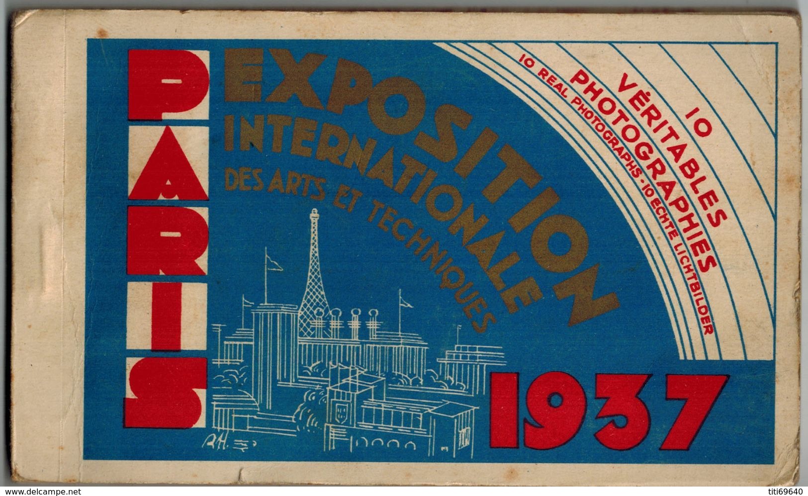 CARNET PARIS EXPOSITION INTERNATIONALE DES ARTS TECHNIQUES 1937 COMPLET 10 VERITABLES PHOTOGRAPHIES H.CHIPAULT - Expositions