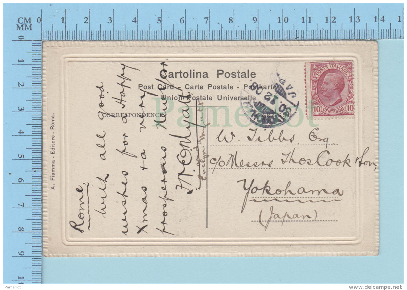 Italiano - Marcophilie , Italian Stamp No Killer,  From Roma To Japan, Postmark Yokohama  1908 Japan - Marcophilie