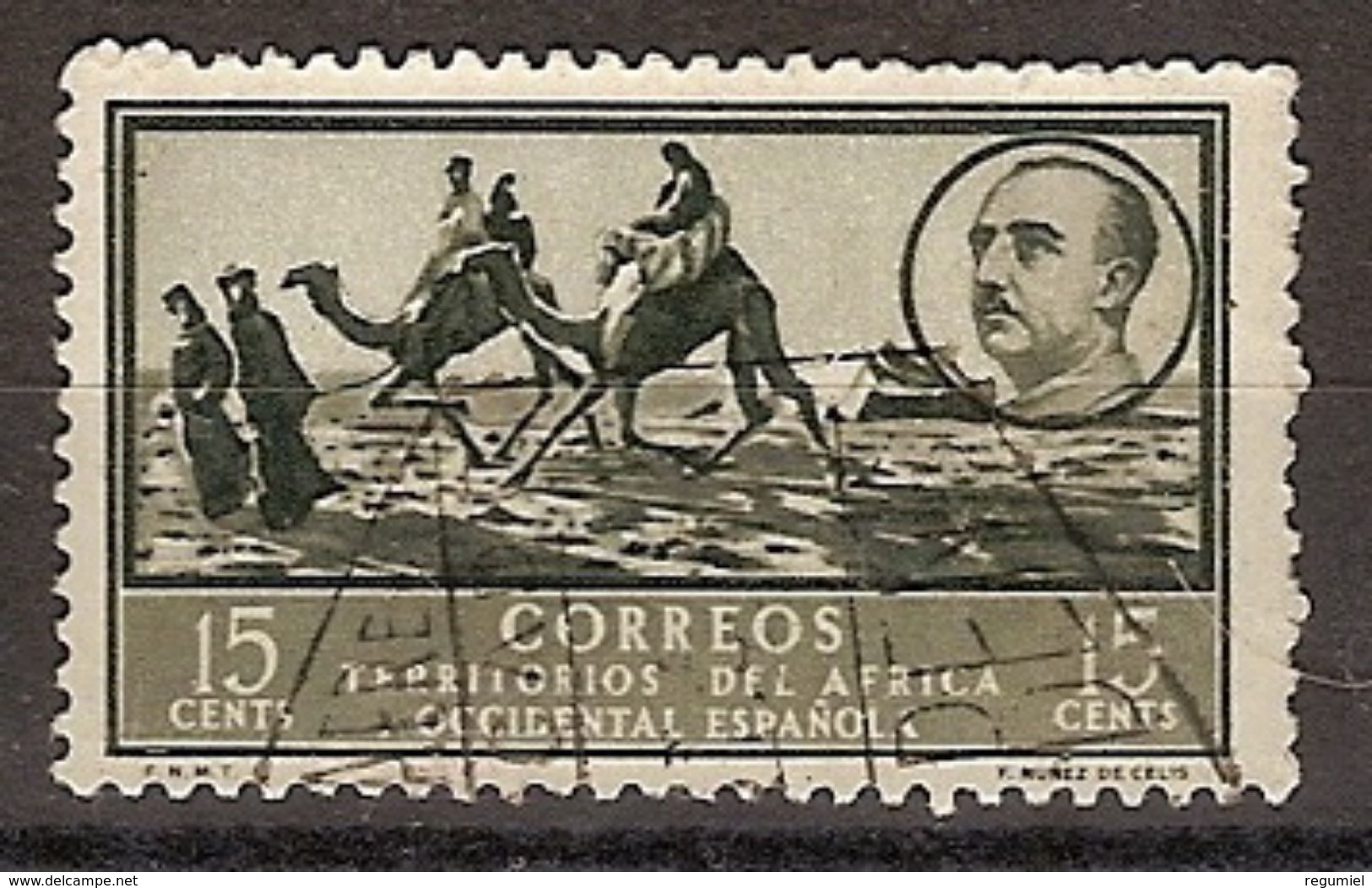 Africa Occidental U 06 (o) Paisaje Y Franco. 1950 - Marruecos Español