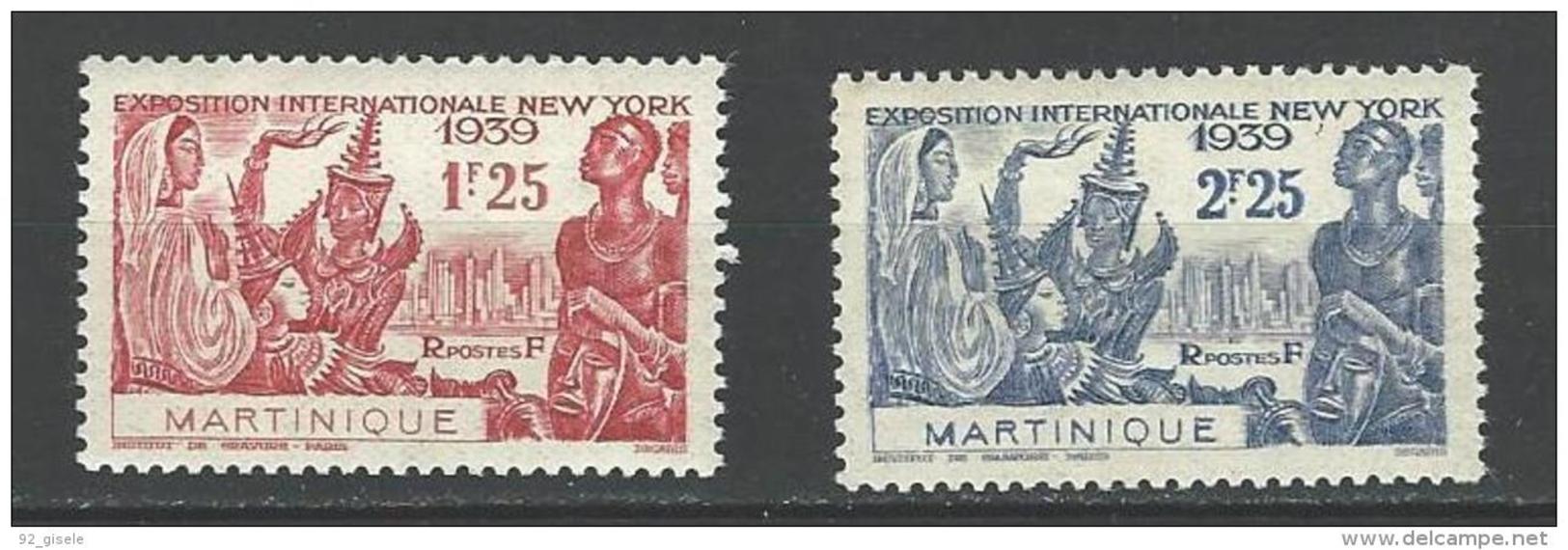 Martinique YT 168 Et 169 " Expo New York " 1939 Neuf* - Neufs