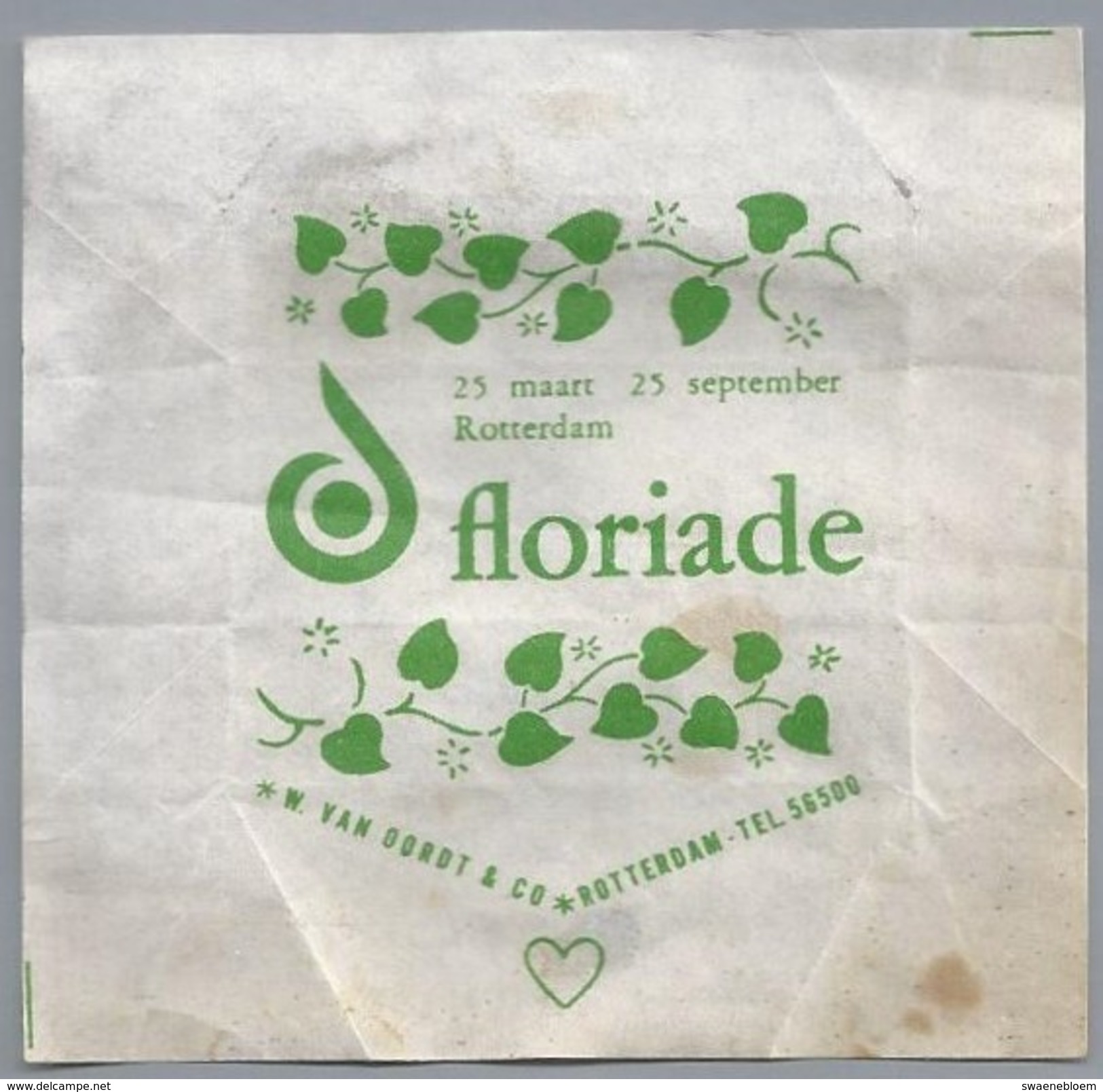 Suikerwikkel.- Embalage De Sucre. FLORIADE - 25 Maart - 25 September - W. V. OORDT & CO, ROTTERDAM. DINTELOORD TABLETTEN - Sugars