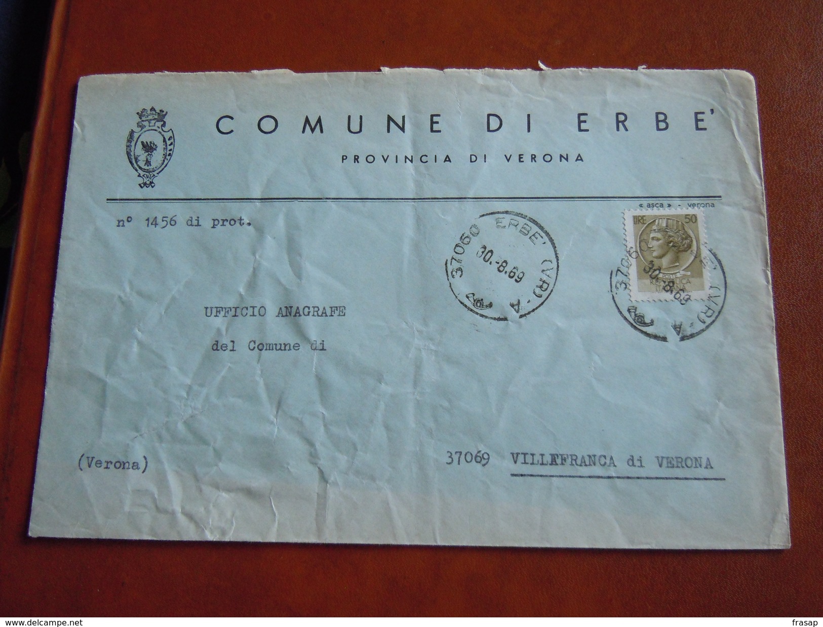 TEMATICA BUSTE COMUNALI - COMUNE DI MONTE ERBE   1969 - Buste