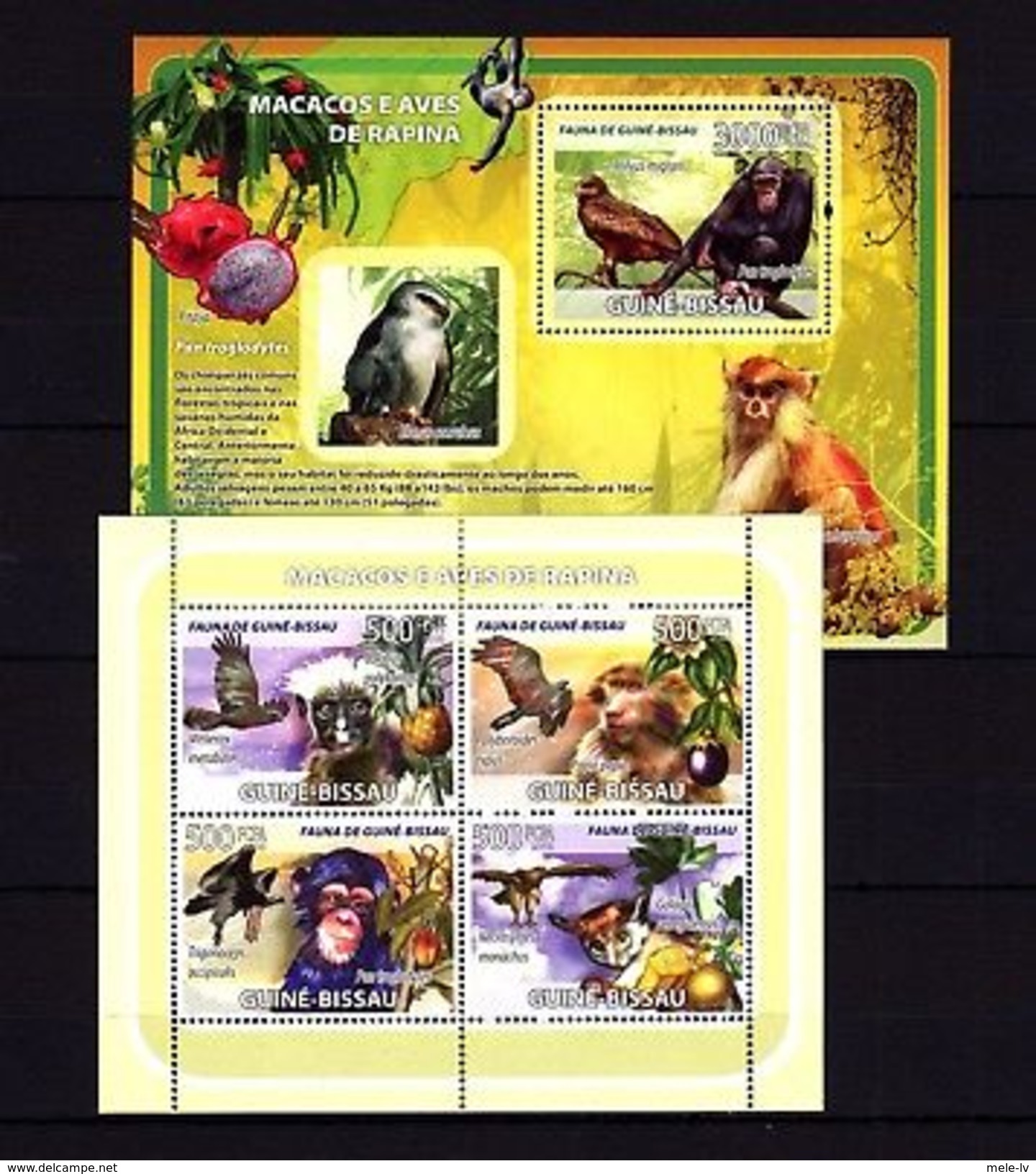 Guinea-Bissau 2008 Monkeys Birds MNH -(WB4) - Other & Unclassified