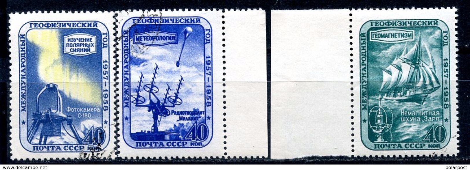 USSR 1958. 2088-2090А (2179-2181) International Geophysical Year - International Geophysical Year