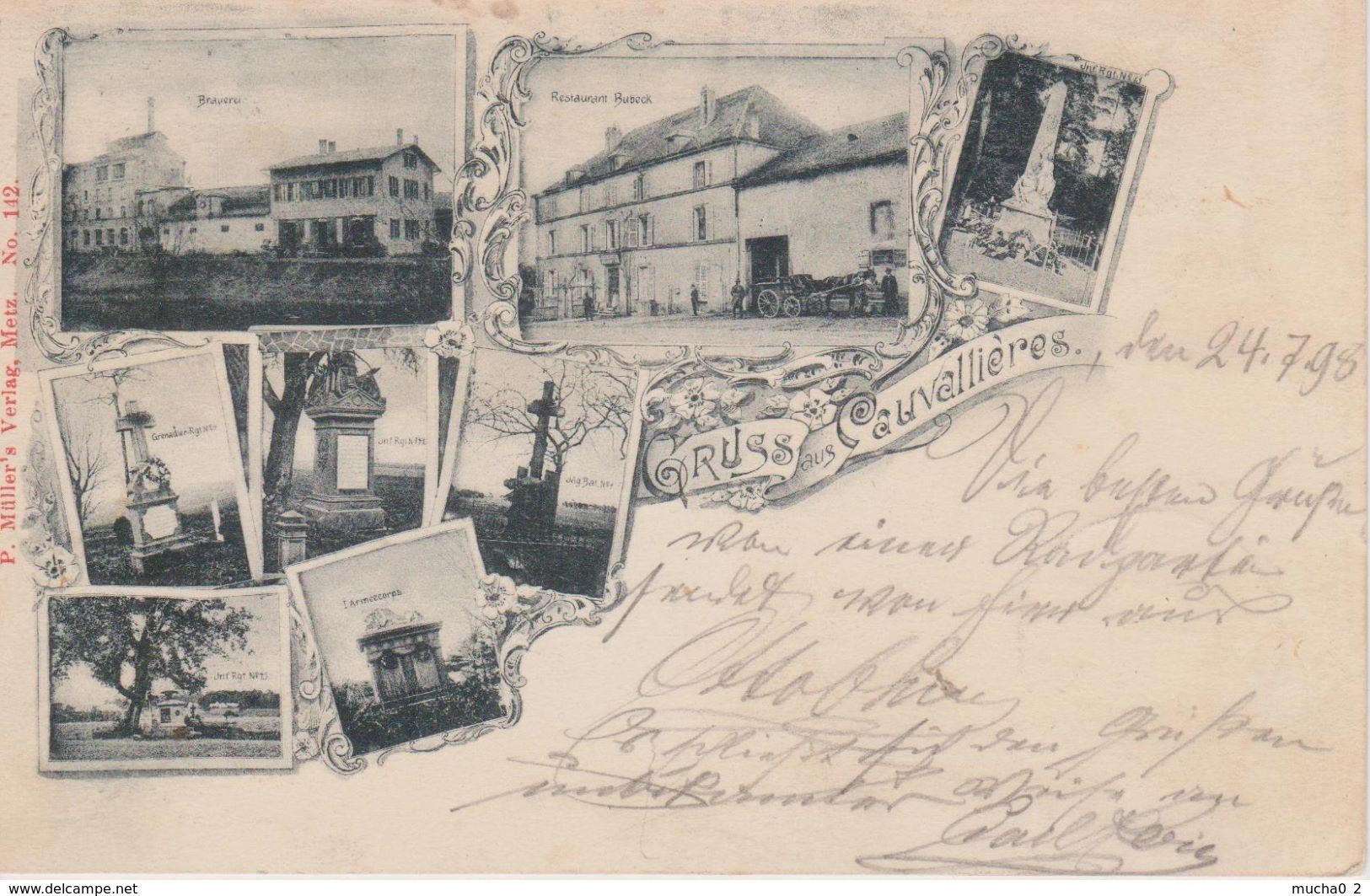 57 - LAUVALLIERES - 8 VUES - BRASSERIE - RESTAURANT BUBECK - MONUMENTS AUX MORTS - Autres & Non Classés