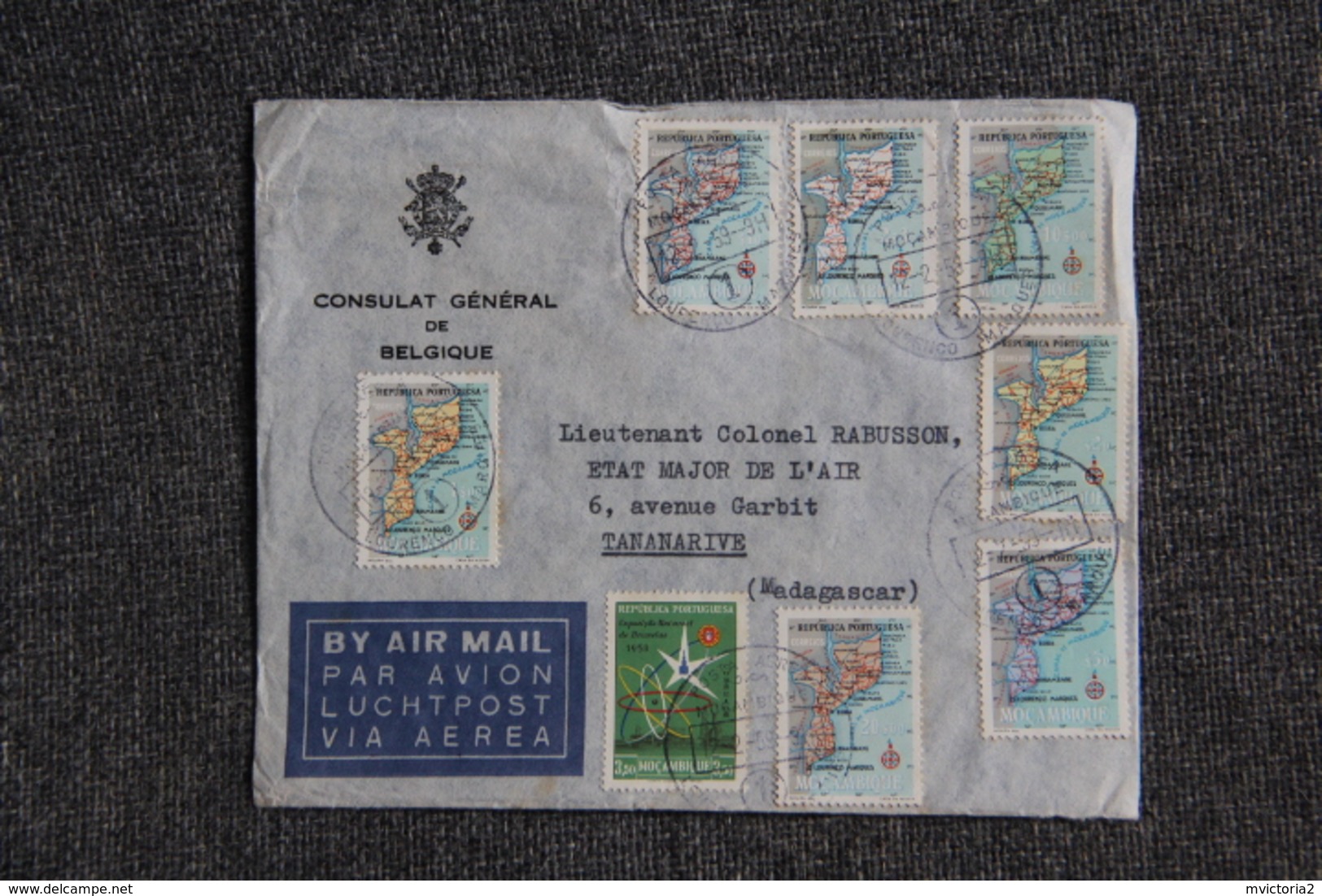 Timbre Sur Lettre Envoyée Du Consulat Général De BELGIQUE à MADAGASCAR - Postmark Collection