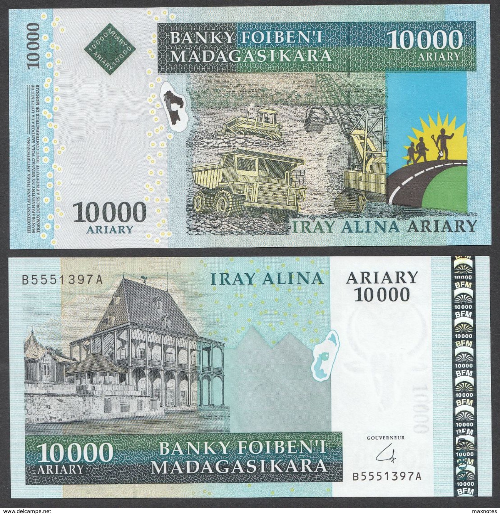 MADAGASCAR  :  10000 ARIARY  - 2008/2009- P-92 UNC - Madagaskar