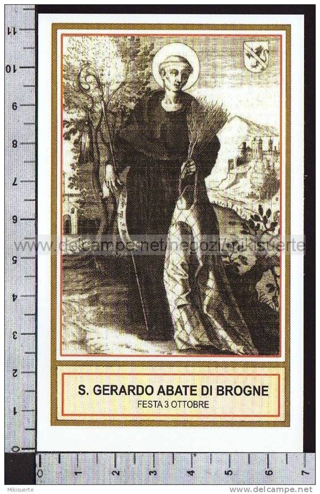 Xsa-41-22 S. San GERARDO ABATE DI BROGNE LOMANCENSIS SAINT-DENIS MAREDSOUS Santino Holy Card - Religione & Esoterismo