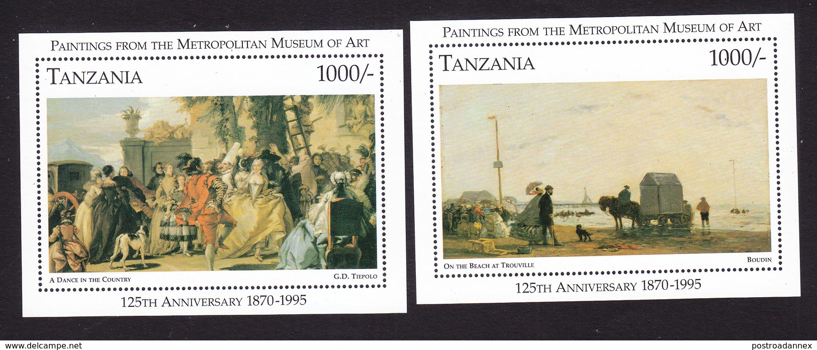 Tanzania, Scott #1434-1435, Mint Never Hinged, Paintings, Issued 1996 - Tanzania (1964-...)