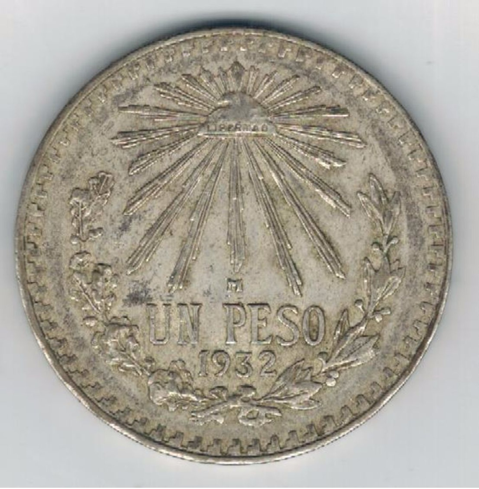 Mexico 1 Peso  1932 , XF, Silver Coin - Mexico