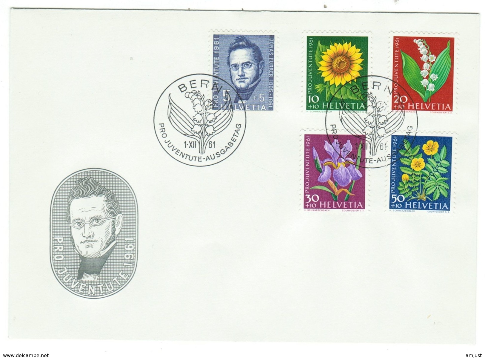 Suisse // Schweiz // Switzerland //  Pro-Juventute  // 1961 Série Complète Sur Lettre 1er Jour - Lettres & Documents