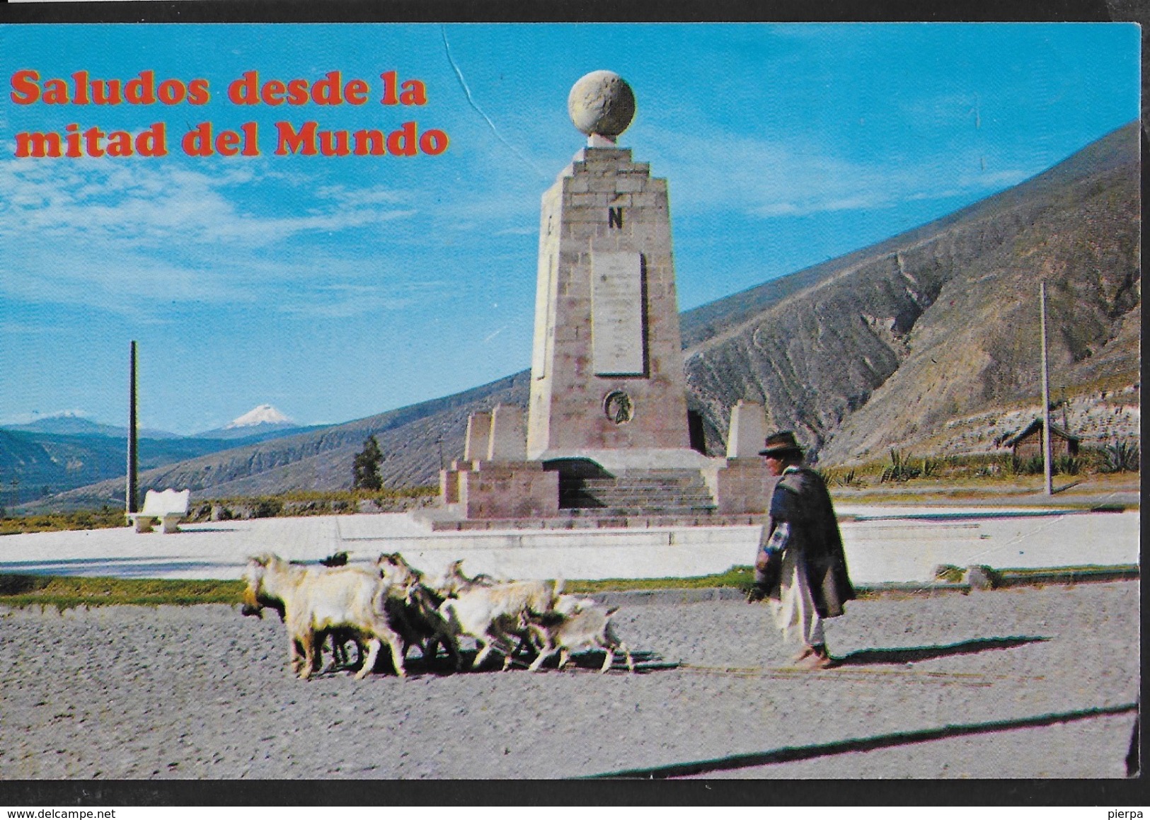 ECUADOR - MONUMENTO ALLA LINEA EQUATORE - VIAGGIATA 1980 FRANCOBOLLO ASPORTATO - Ecuador