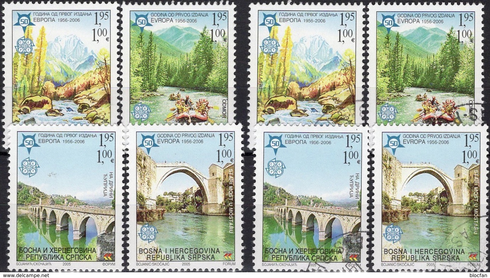 Brücken Mostar Bosnien 339/2 A **/o 19€ Natur Park Perucica Rafting History Bridge Sets Of 50 Years CEPT 1956-2006 - Lots & Serien