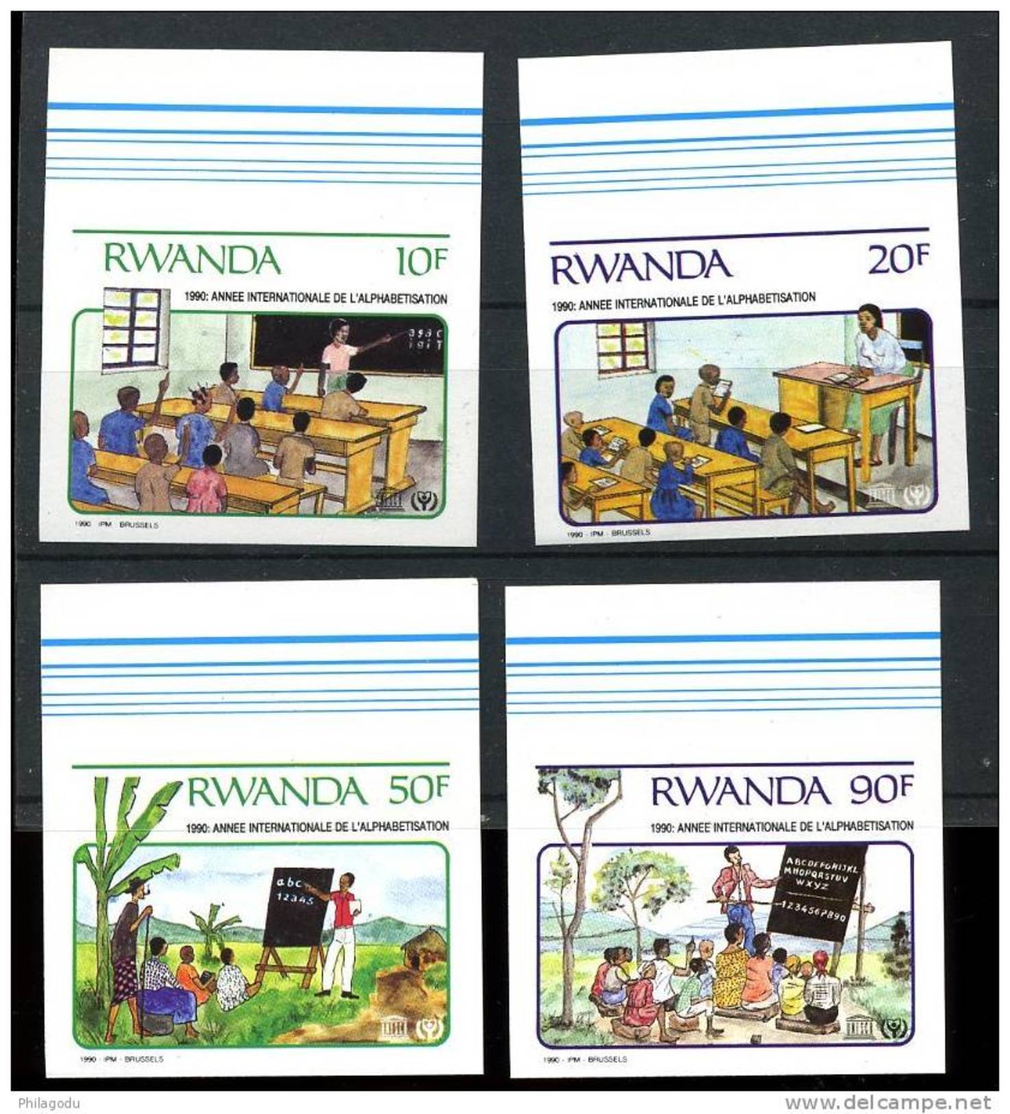 Rwanda 1991 ++  Alphabétisation, Education  N° 1380 / 83 NON DENTELE - Ungebraucht
