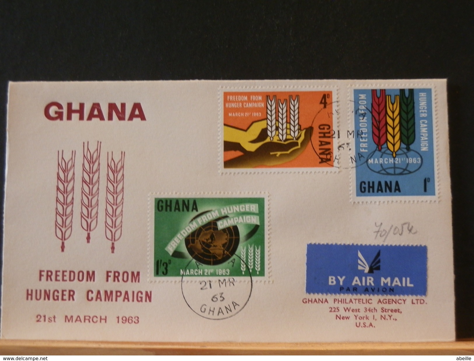 70/054  FDC  GHANA 1963 - Against Starve