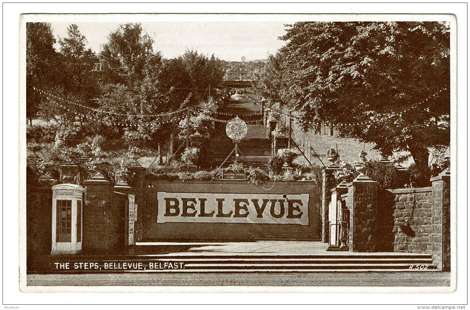 RB 1178 -  Postcard - Telephone Box At The Steps Bellevue - Belfast Antrim Ireland - Antrim