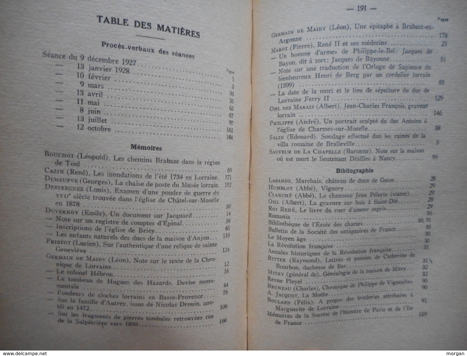 LORRAINE, 1928 - 1929 ,  HISTOIRE LOCALE, REGIONALISME - RELIURE Sté d'ARCHEOLOGIE LORRAINE