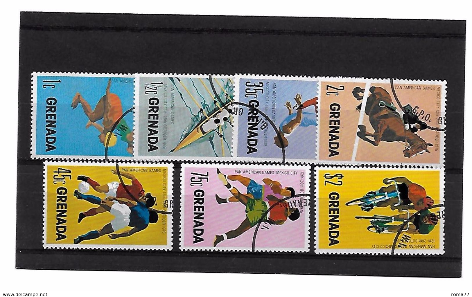 EDY 684 - GRENADA 1975 , Pan America Games  Sette Valori Usati - Grenada (1974-...)