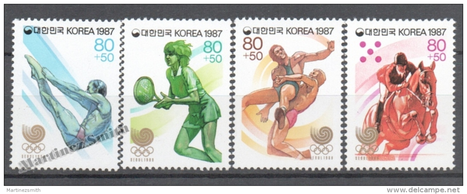 South Korea 1987 Yvert 1363-66, Seoul Headquarters Of The 1988 Olympic Games - MNH - Korea (Zuid)