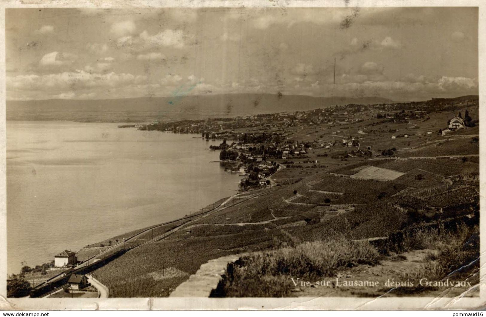 CPSM Vue Sur Lausanne Depuis Grandvaux - Grandvaux