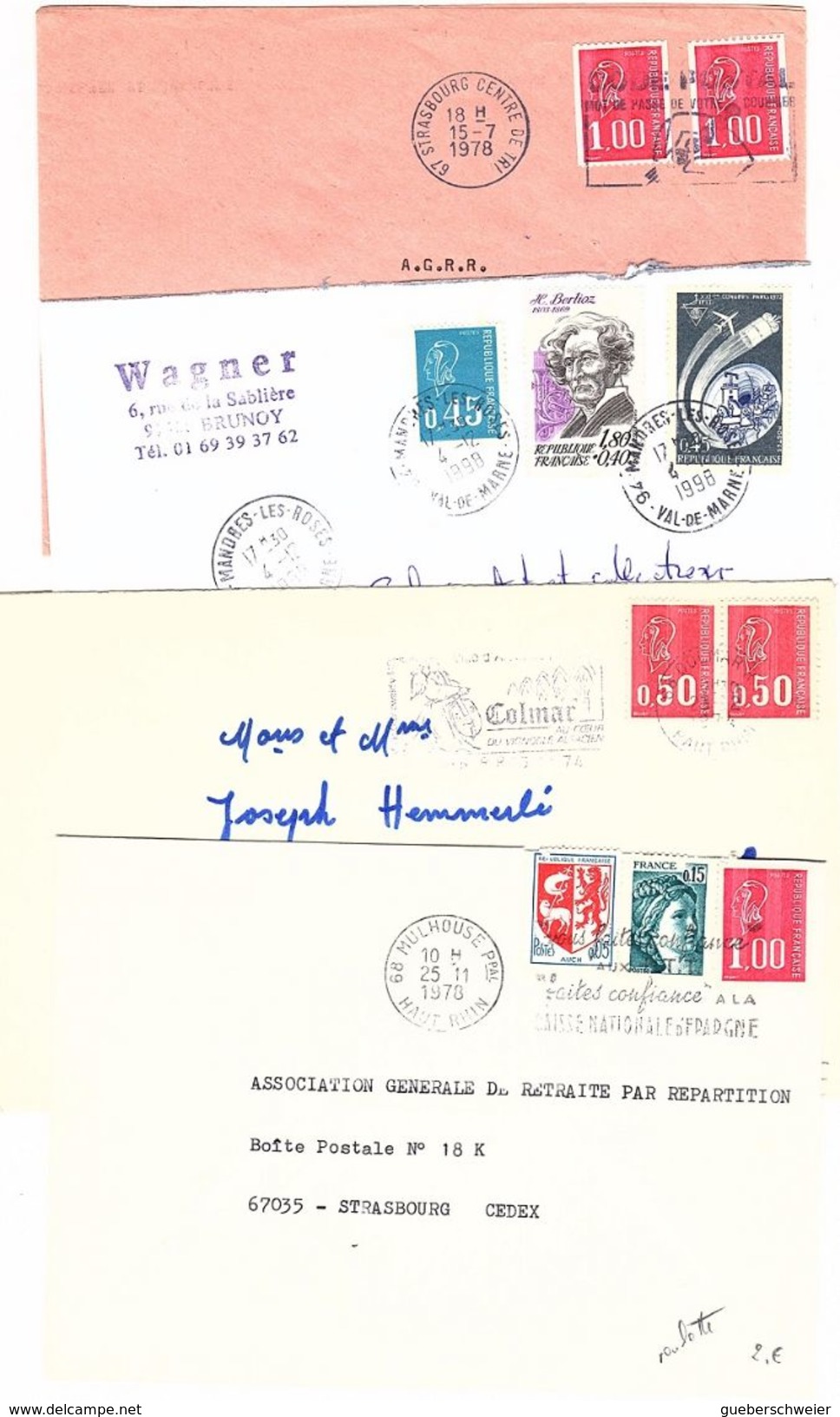 FR-BEQ-L1 - FRANCE Lot De 15 Lettres Affr. Marianne De Béquet Diff. - 1971-1976 Marianne (Béquet)