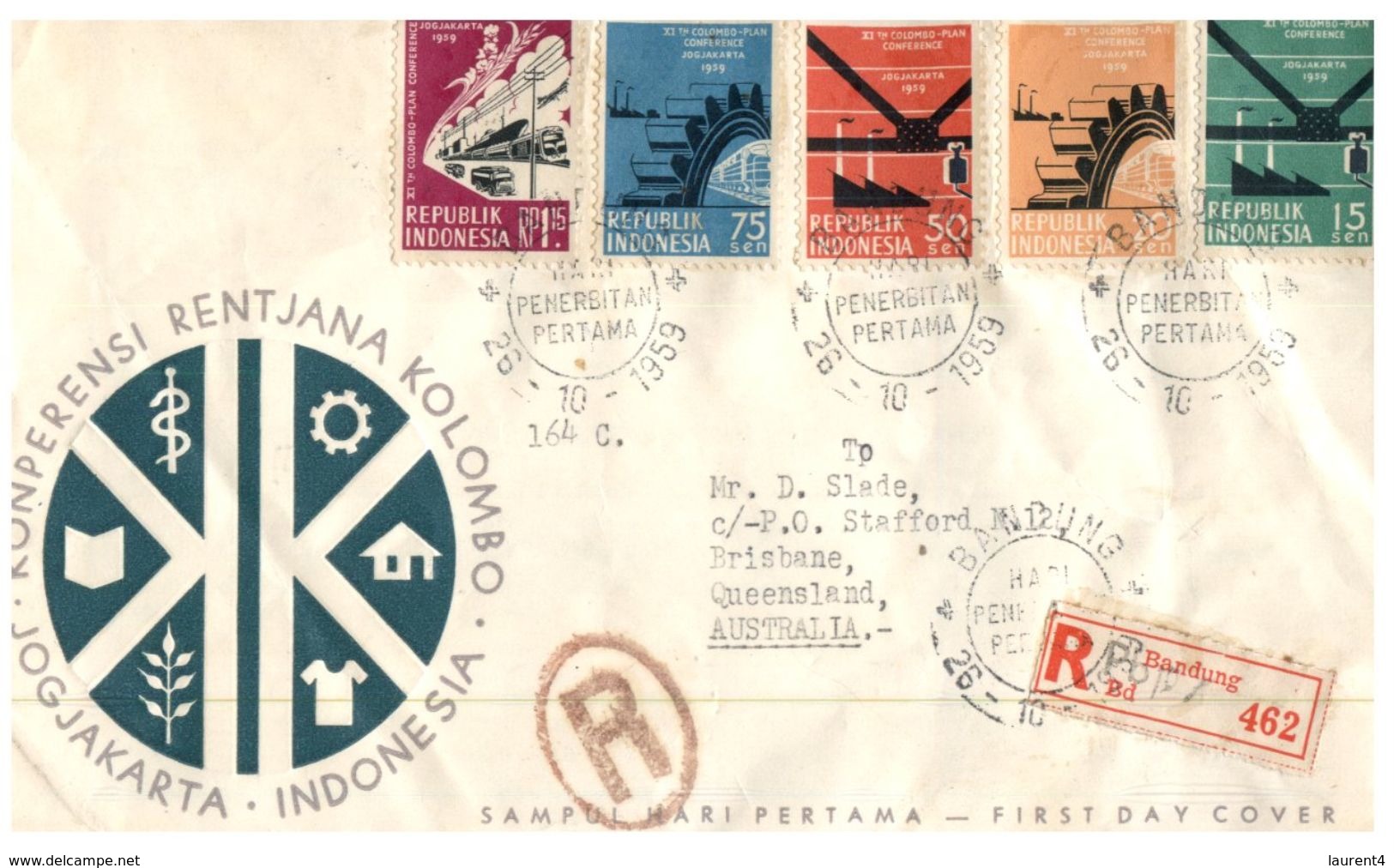 (115) Indonesia FDC Cover - 1964 - Registered To Australia (QLD) - Indonesia