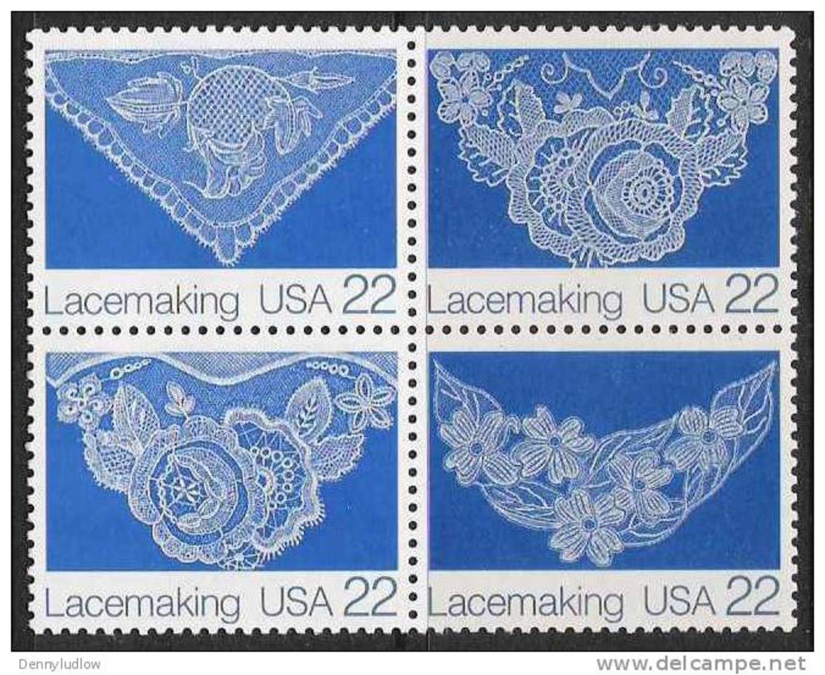 US  1987 Sc#2354a   22c Lacemaking Block Of 4 Diff MNH - Neufs