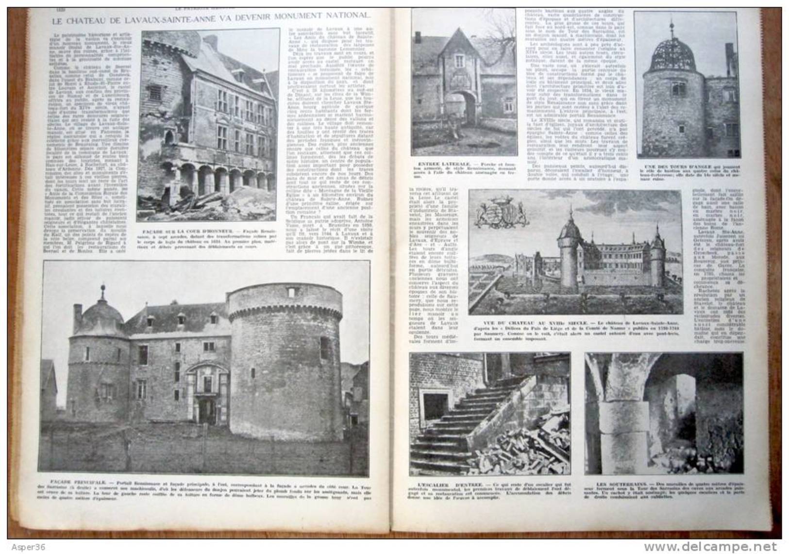 Magazine Avec Article "Le Château De Lavaux-Sainte-Anne (Rochefort)" 1933 - Collezioni