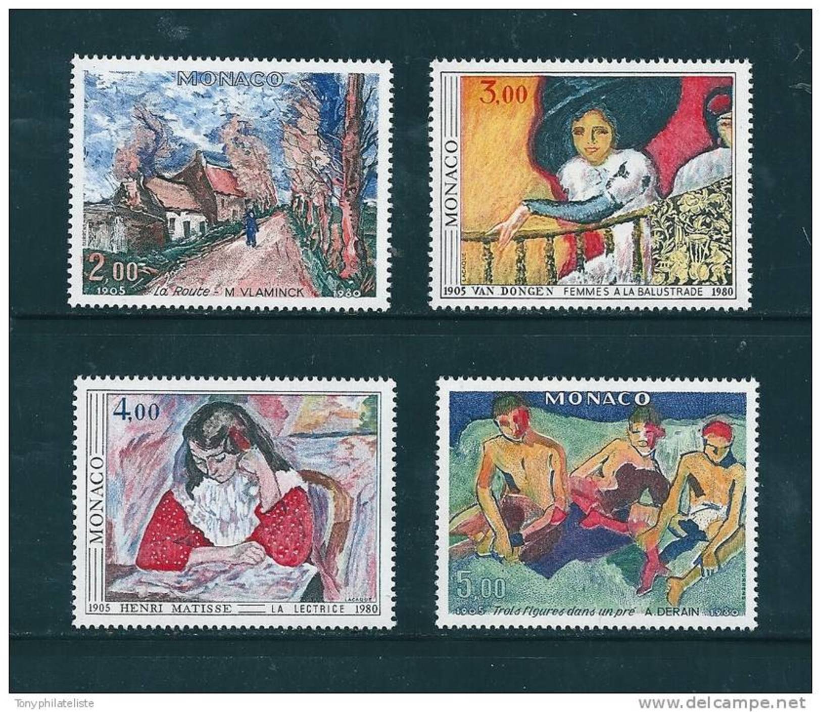 Monaco Timbres Neuf ** De 1980  Tableaux   N°1241 A 1244 - Unused Stamps