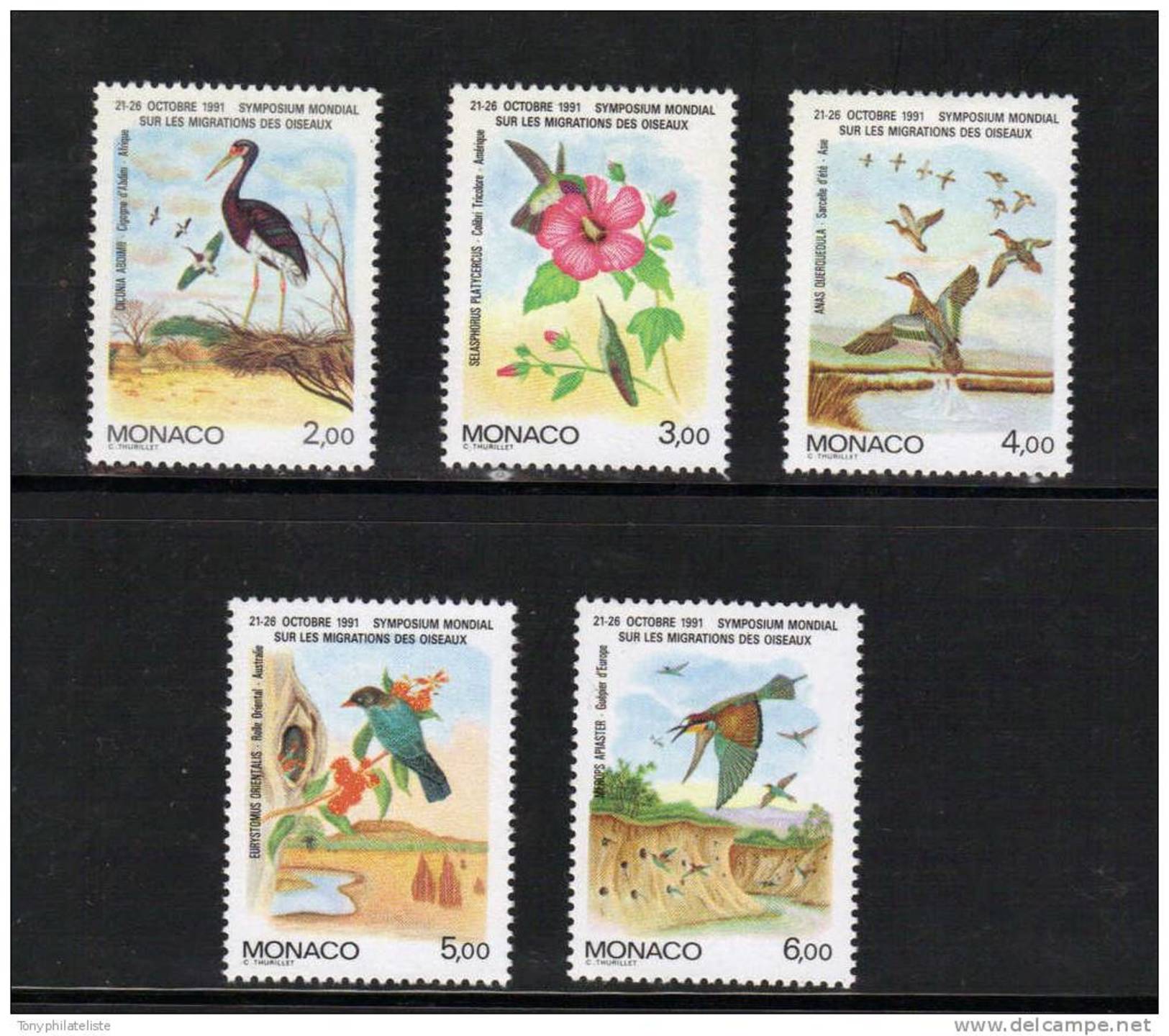 Monaco Timbres De 1991  Neufs**  N°1754 A 1758  Serie Complète - Unused Stamps