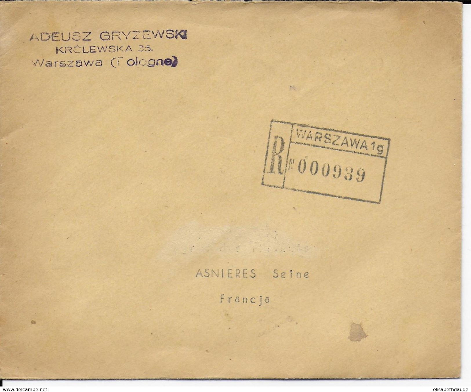 POLOGNE - 1935 - LETTRE RECOMMANDEE De VARSOVIE => ASNIERES (FRANCE) Avec TIMBRES CHALLENGE AVIATION - Covers & Documents