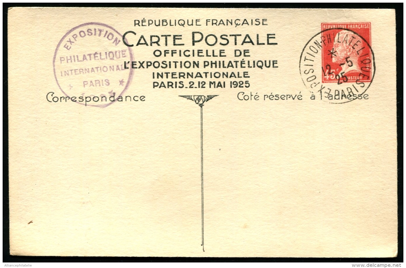 LETTRE - ENTIER POSTAL N°174-CP1 - Expostion Philatélique De PARIS 1925 Oblitéré Non Circulé - TB - Standard Postcards & Stamped On Demand (before 1995)