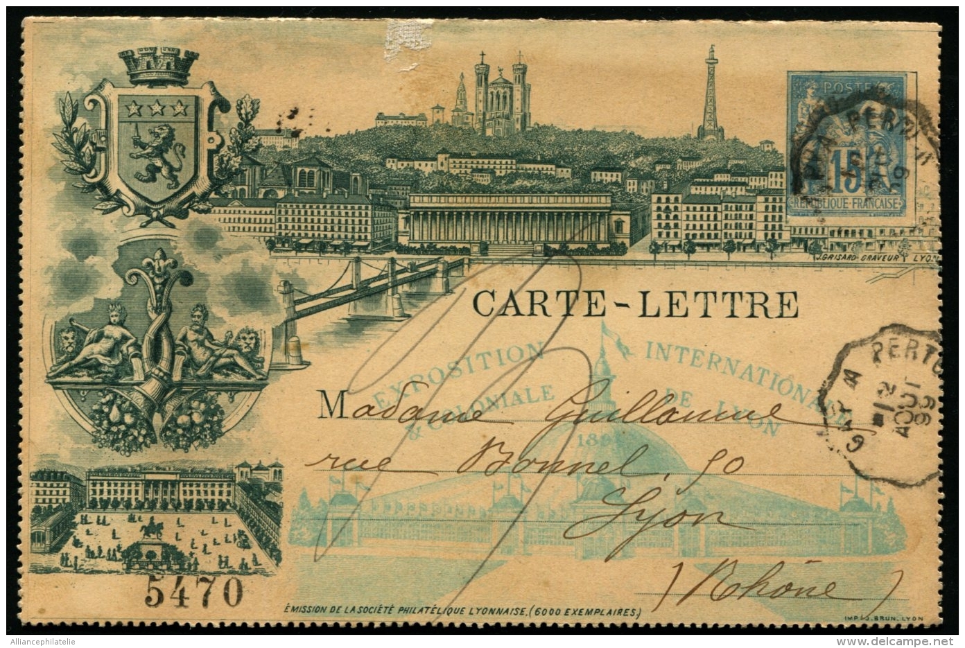 CARTE-LETTRE - Exposition Internationale De LYON 1894 - 3 Cartes-Lettre, 2 Adressées, Une Neuve - TB - Cartes-lettres