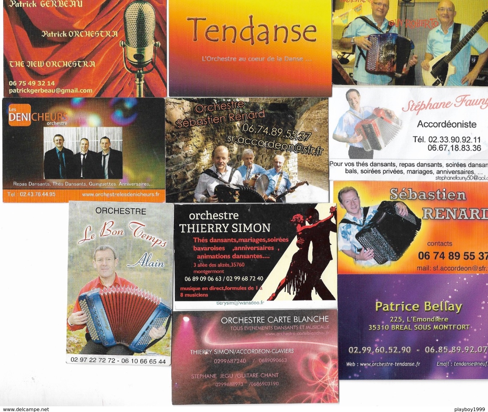 Lot De  11 Cartes De Visite D'Orchestre - Voir Le Scan - - Visiting Cards