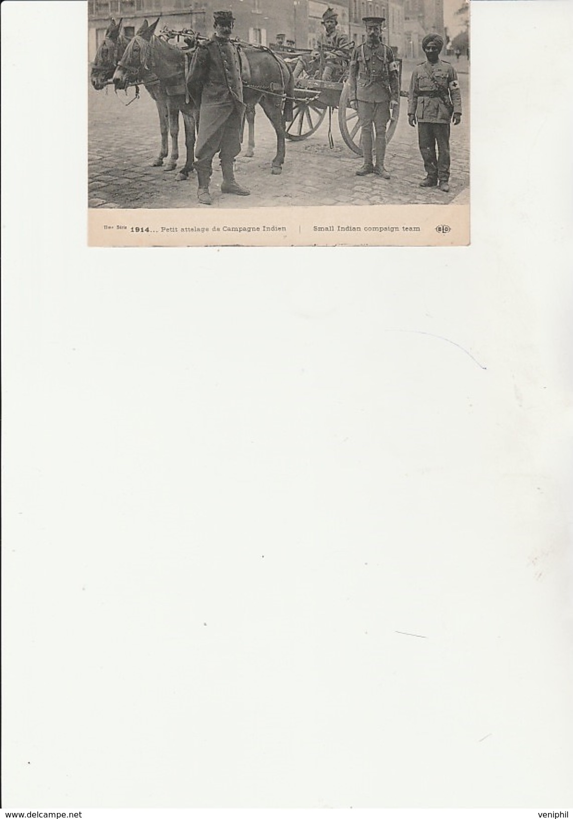 CARTE POSTALE 1914 -PETIT ATTELAGE DE CAMPAGNE INDIEN AVEC INFIRMIER CROIX ROUGE - TB - Red Cross