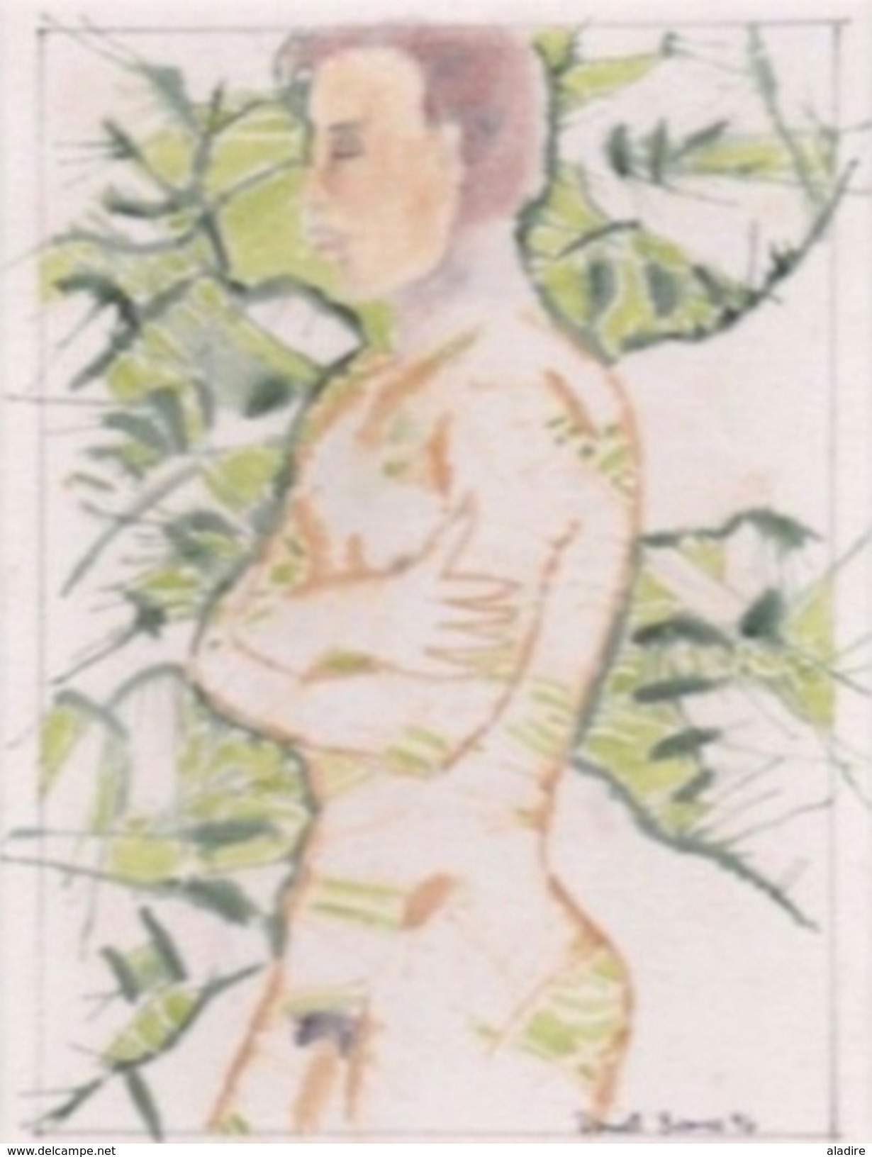 Daniel France (Guyana, Ex Guyane Britannique, Amérique Du Sud) - Aquarelle Sur Papier, Male Figure, 24 X 30 Cm - Aquarelles