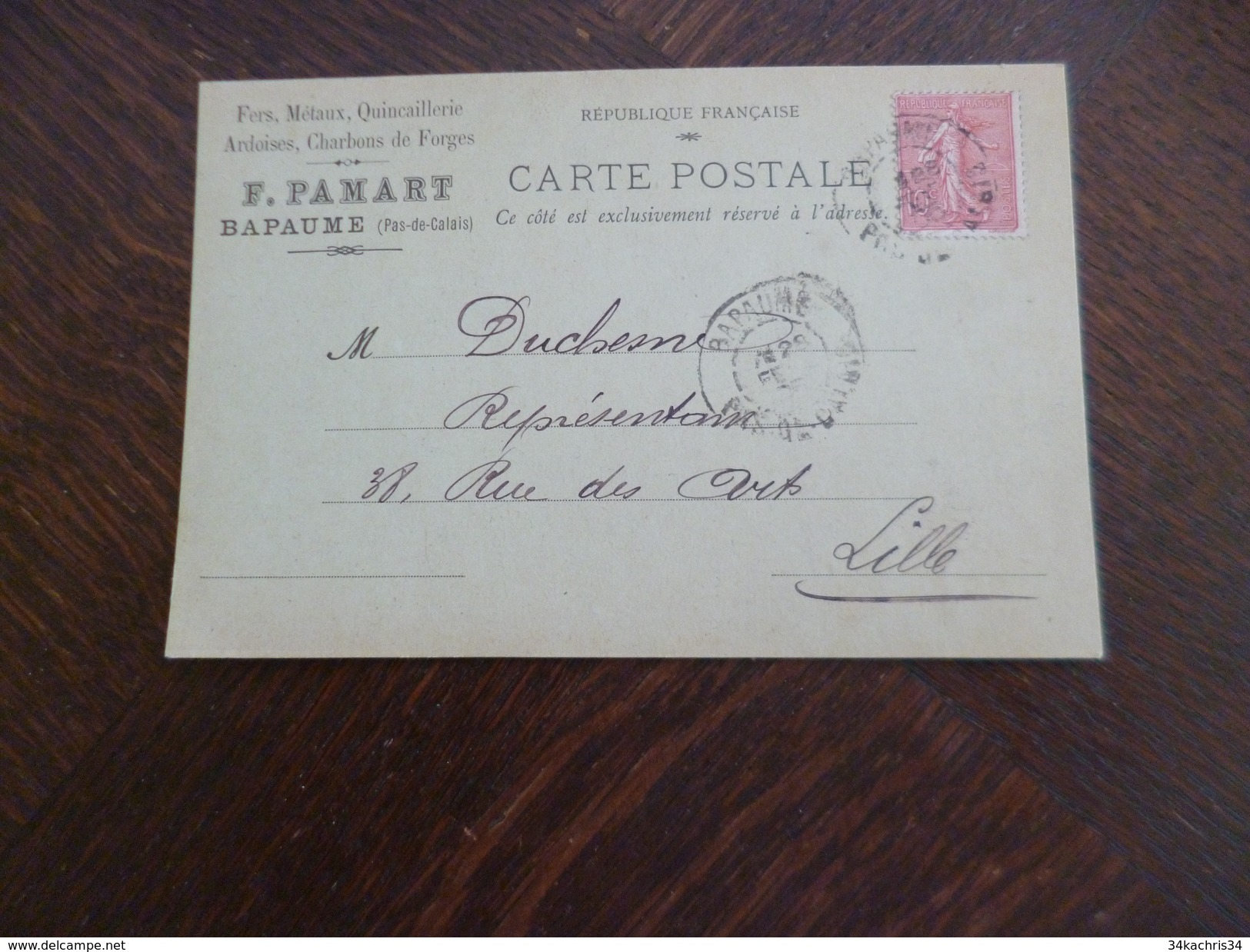 CPA Pub 62 Pas De Calais Bapaume  F.Pamart Fers, Métaux, Quincaillerie,...1905  TBE - Bapaume