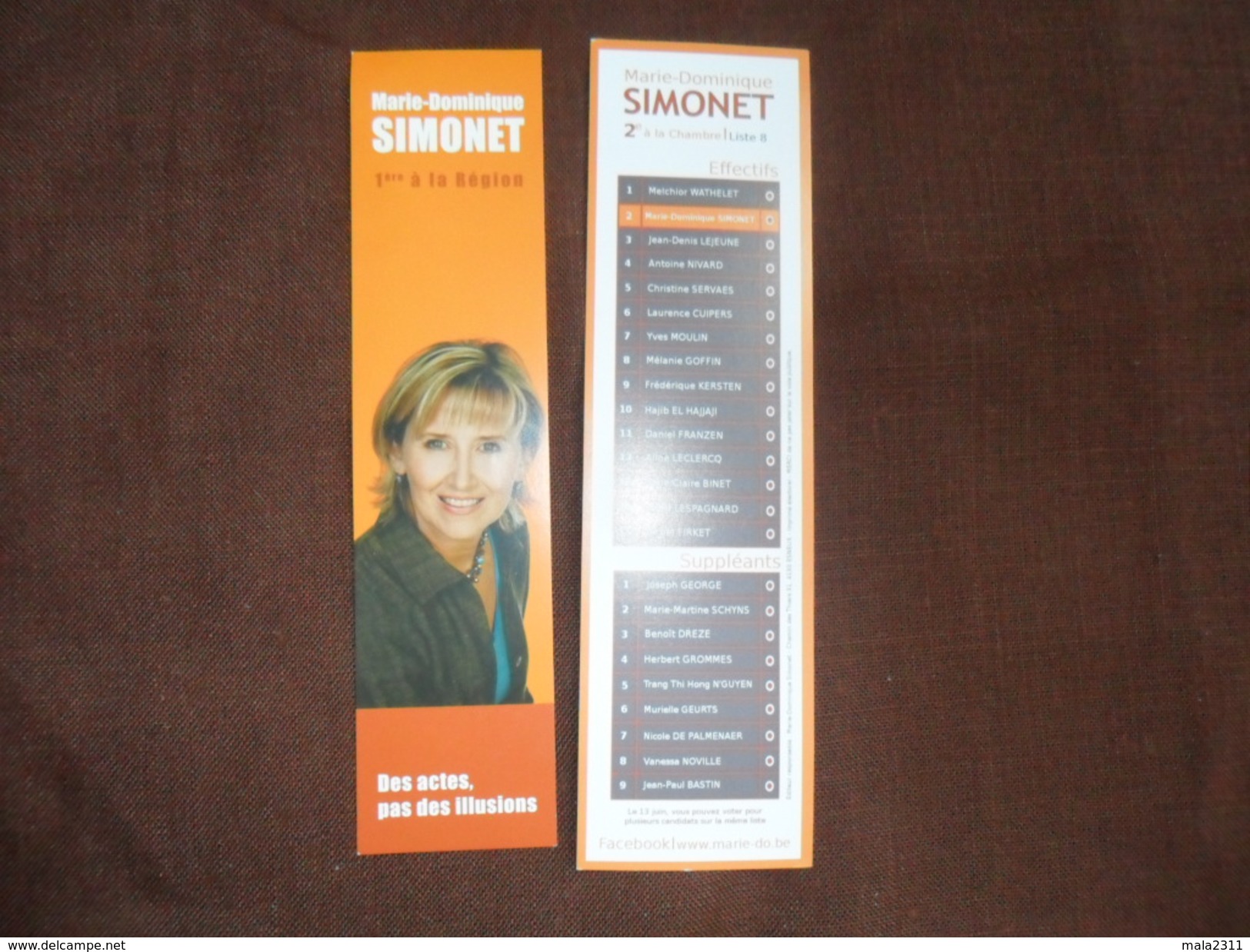 ANCIEN MARQUE PAGE  / PUB  ELECTORALE / MD SIMONET / CDH  / 2MP - Marque-Pages