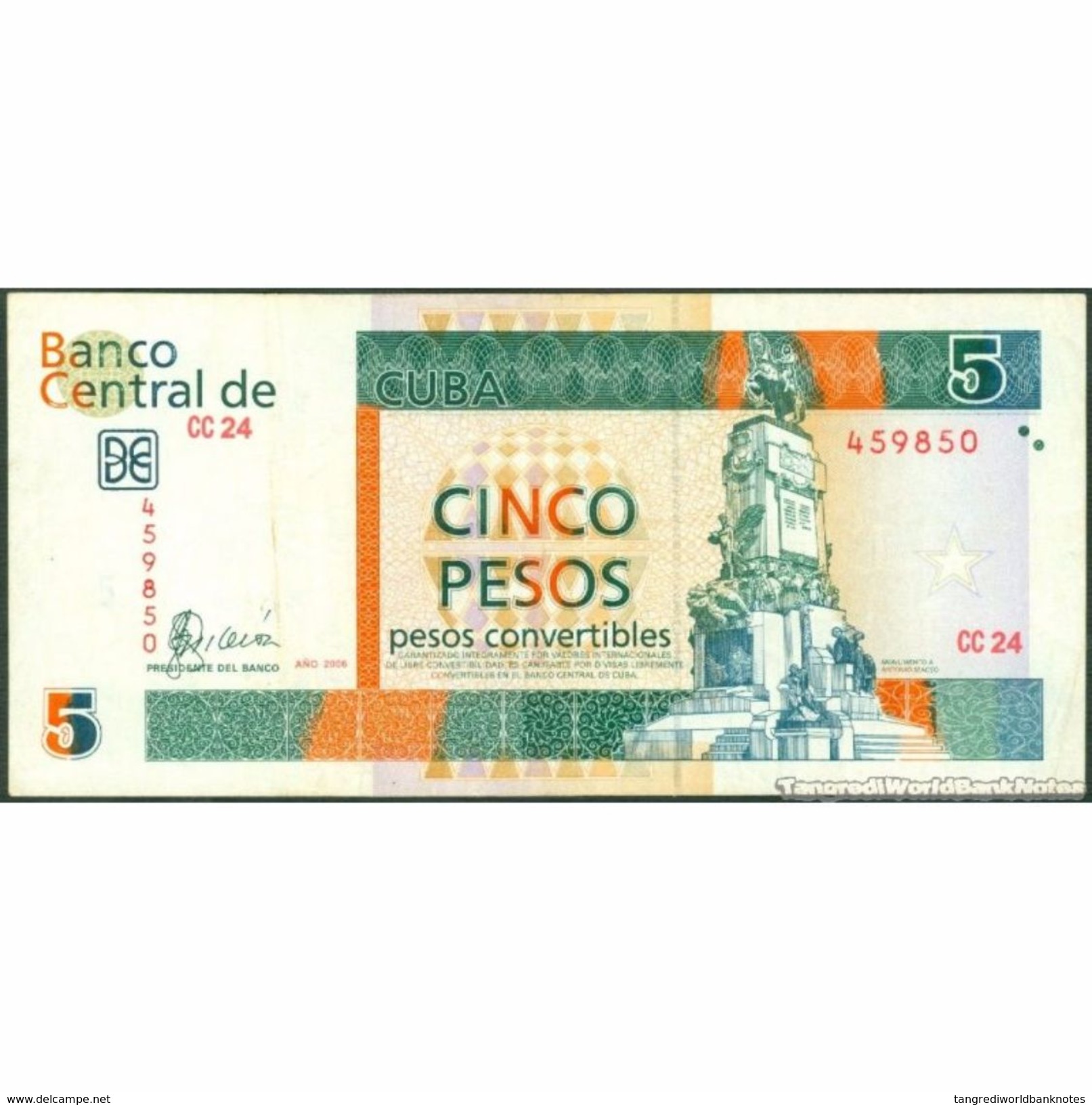 TWN - CUBA FX48a - 5 Pesos 2006 CC 24 - 459850 F/VF - Cuba