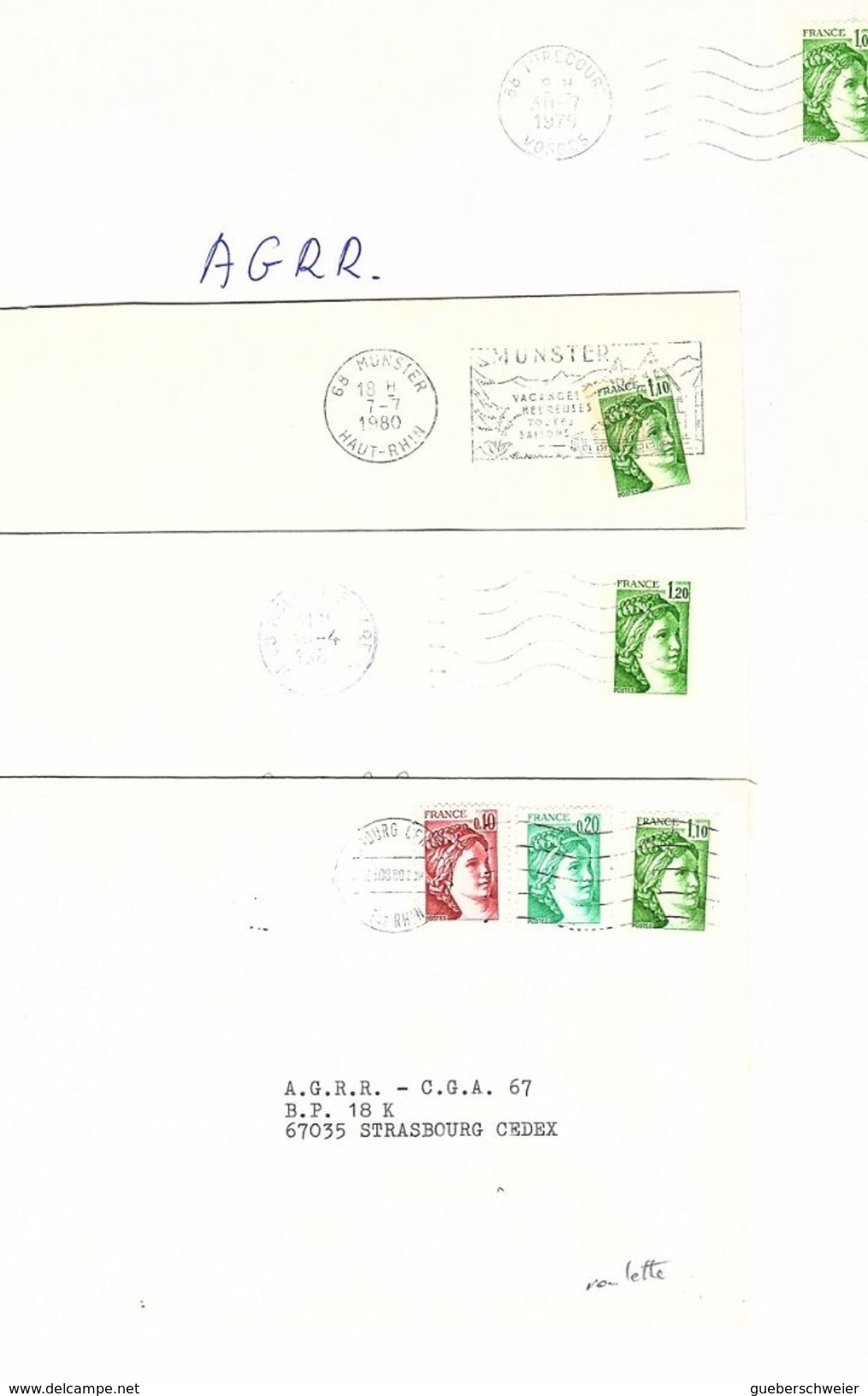 FR-SAB-L1 - FRANCE Lot De 29 Lettres + 7 Entiers Postaux Type Sabine De Gandon Dont Roulettes - 1977-1981 Sabine (Gandon)