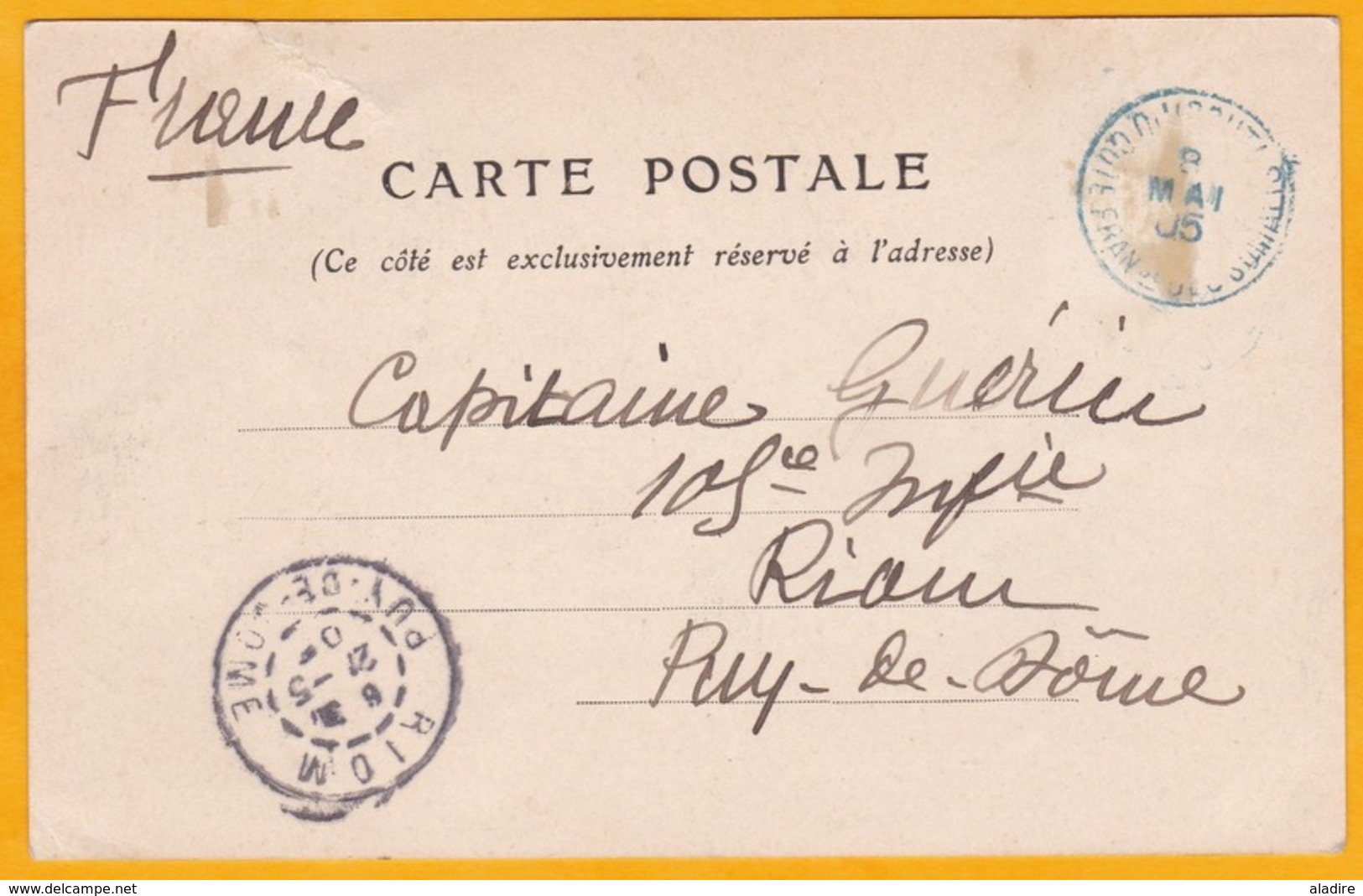 1905 - CP De Djibouti, Côte Française Des Somalis Vers Riom - Vue Fontaine Publique - Cad Arrivée - Timbre 10c Seul - Lettres & Documents