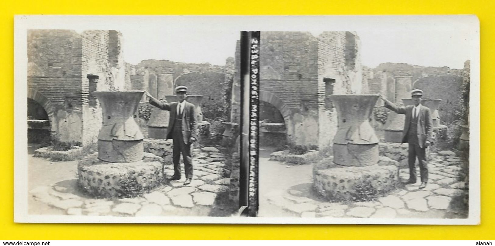 Vues Stéréos POMPEÏ Maison Du Boulanger Italie - Stereoscopic