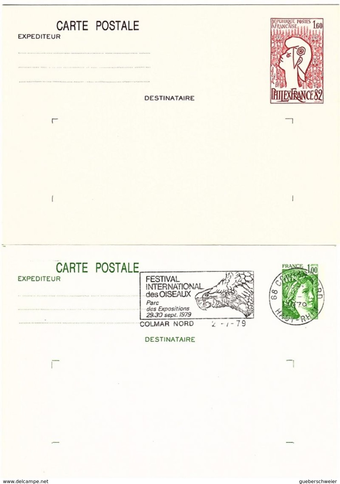 FR-ENT15 - FRANCE Lot De 10 Entiers Postaux Types Mariannes - Konvolute: Ganzsachen & PAP