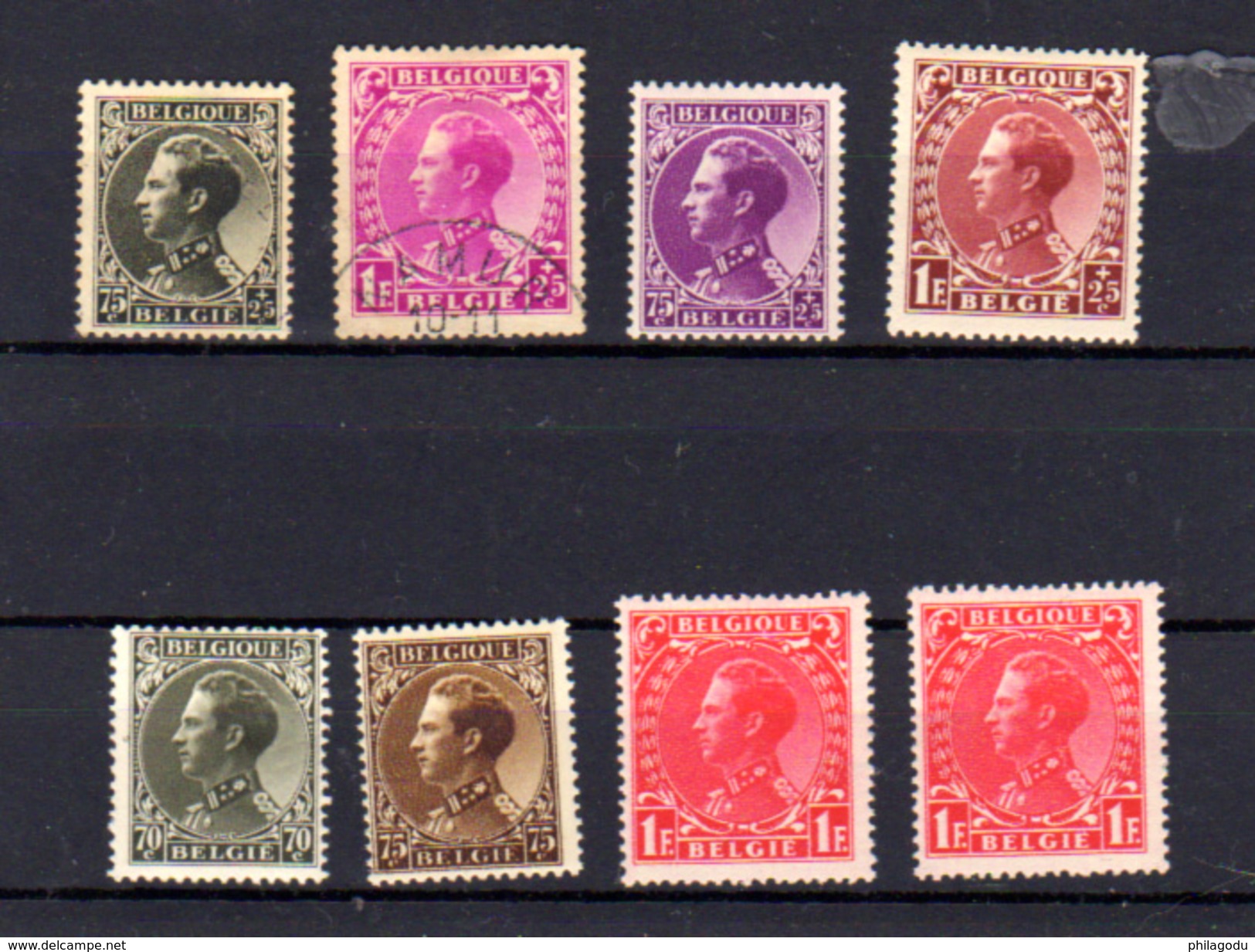 1934   Léopold III,  390 / 393* (392 Ob), 401 / 403*, Cote 44 €, - Used Stamps