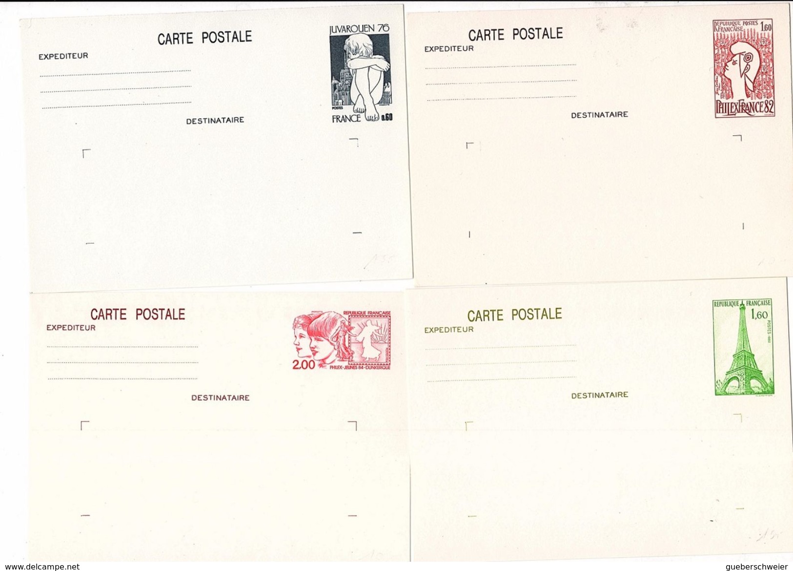 FR-ENT16 - FRANCE Lot De 15 Entiers Postaux Types Divers - Lots Et Collections : Entiers Et PAP